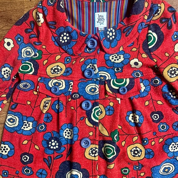 Ivy Jane • X-Large • Boho • Red • Multi-Colors Floral • Jacket Coat - Picture 12 of 13